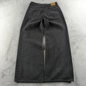 Levis Jeans Womens W32 L32 Black Denim Ribcage Wide Leg Baggy Skater Y2K Style